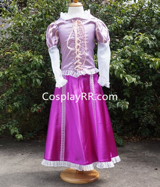 Princess Rapunzel dress cosplay costume for girl kids