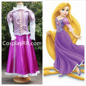 Princess Rapunzel dress cosplay costume for girl kids