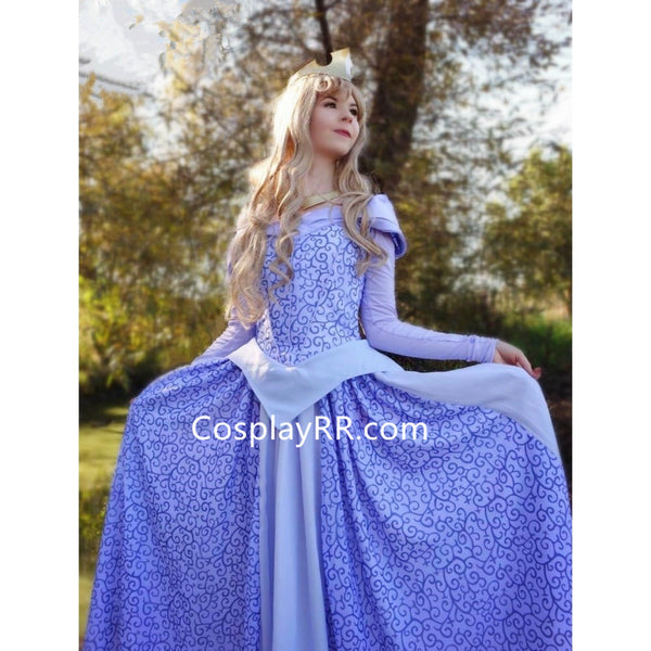 Princess Aurora Blue Dress, Blue Aurora Cosplay Halloween Costume