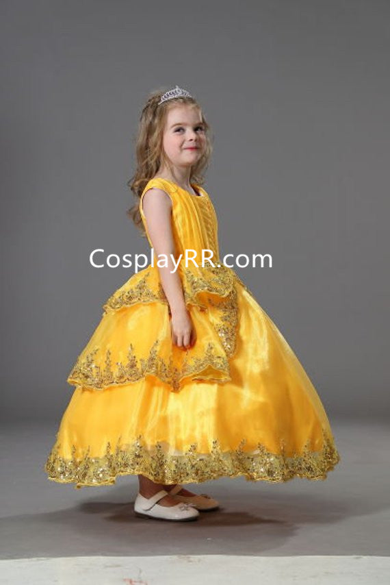 strapless open back dress Princesss Belle dress 2017 movie for girls toddler – Cosplayrr