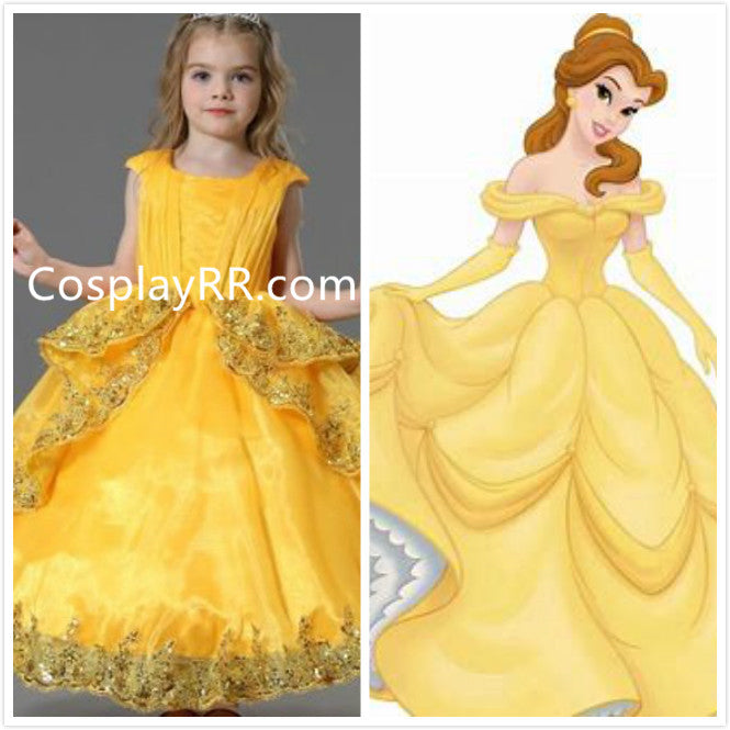 Princesss Belle dress 2017 movie for girls toddler