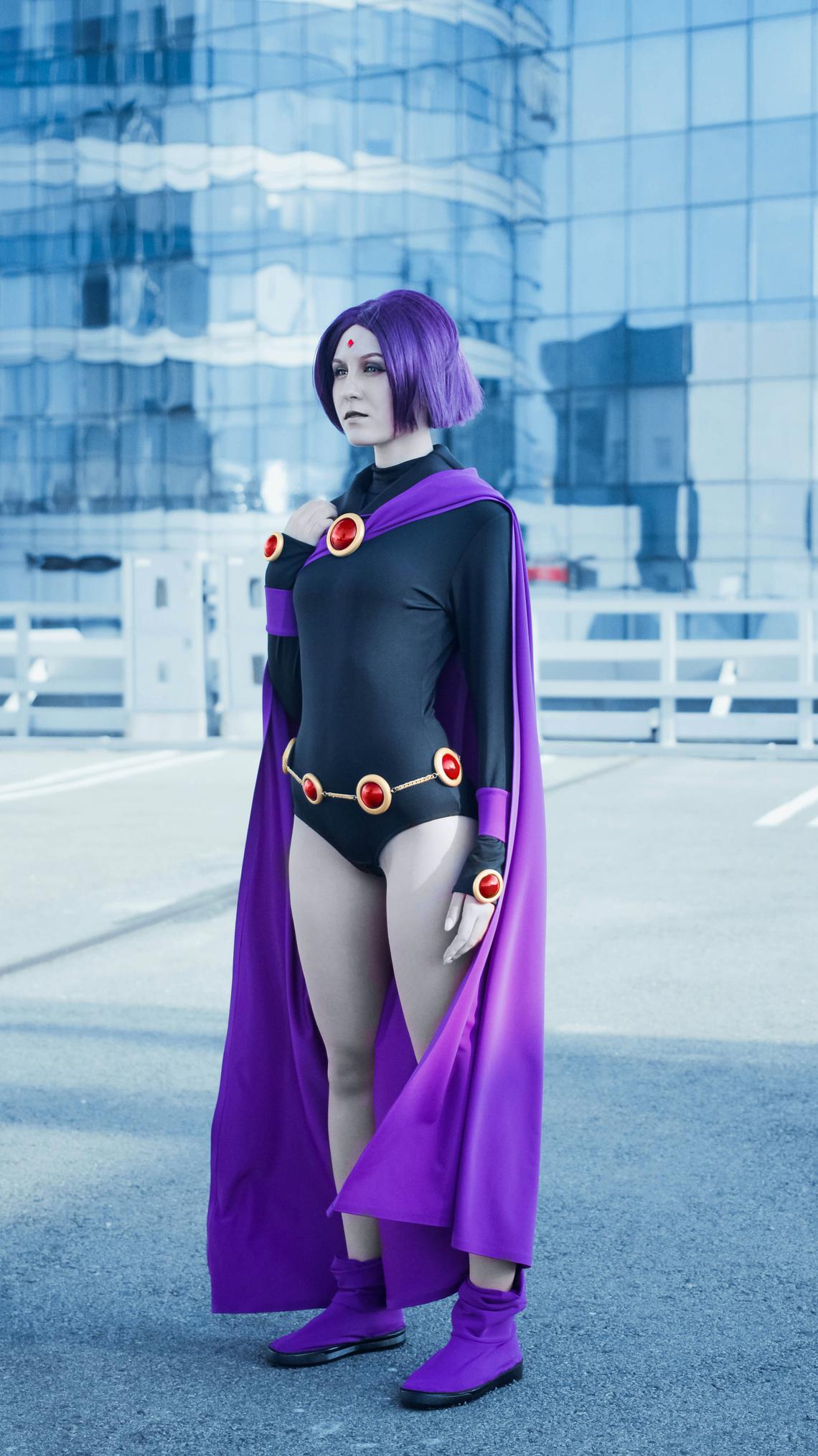 Raven from Teen Titans Go costume with cape for women