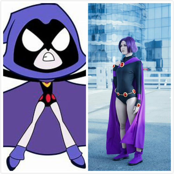 Raven from Teen Titans Go costume with cape for women