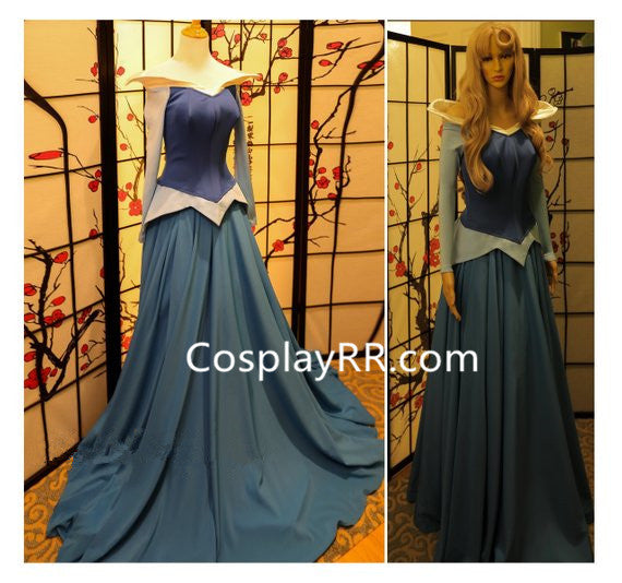 Sleeping Beauty Aurora Dress Blue Costume for Adults