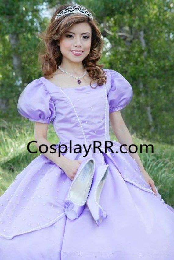 Princess Sofia the First Dress Ball Gown with Pearls – Cosplayrr