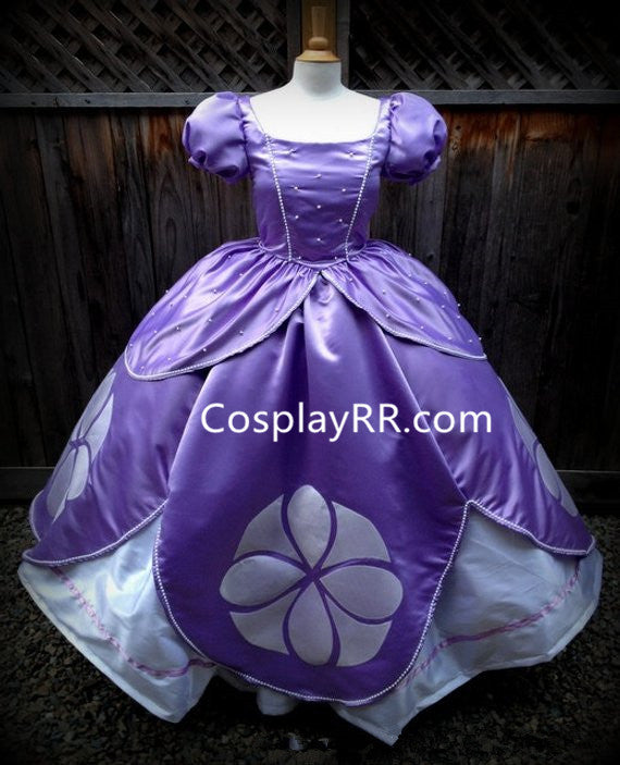 Princess Sofia the First Dress Ball Gown with Pearls – Cosplayrr