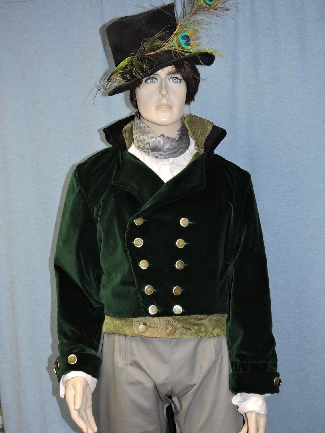 Steampunk Victorian tailcoat vest waistcoat shirt pants or breeches lace jabot or cravat and hat