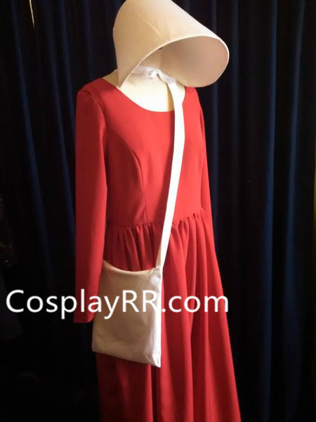 Handmaid's Tale Costume with Dress,Bonnet,Bag