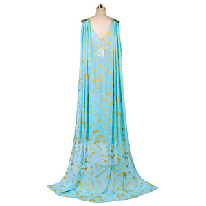 khaleesi blue dress Elegant Queen Game Thrones Khaleesi Blue Fancy Dress Up Halloween Adult Costume