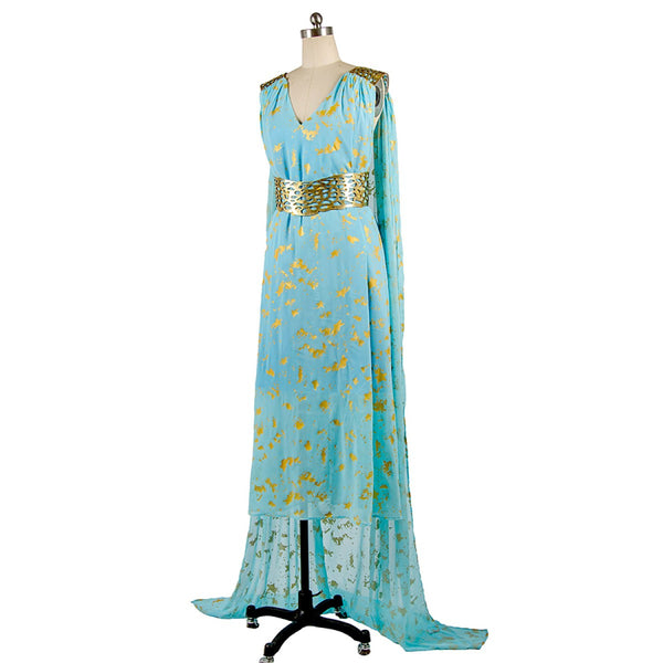 The Game of Thrones Daenerys Targaryen Blue Dress Cospaly Costume