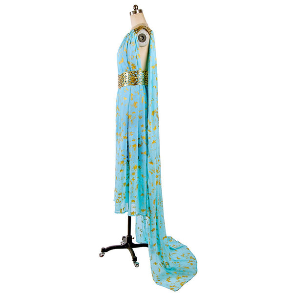 The Game of Thrones Daenerys Targaryen Blue Dress Cospaly Costume