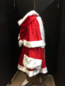 Velvet Santa Claus Father Christmas Costume with Red Velvet Trousers