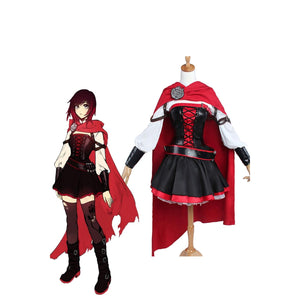 Volume 4 Ruby Rose Costume with a red cloak