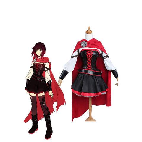 Volume 4 Ruby Rose Costume with a red cloak