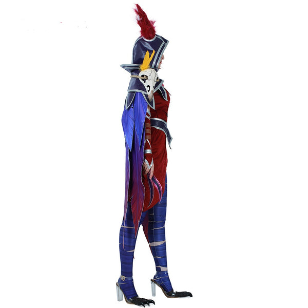 Xayah Costume Woman The Rebel Cosplay Halloween costume Outfit with Ears, Bird feet covers and Skull